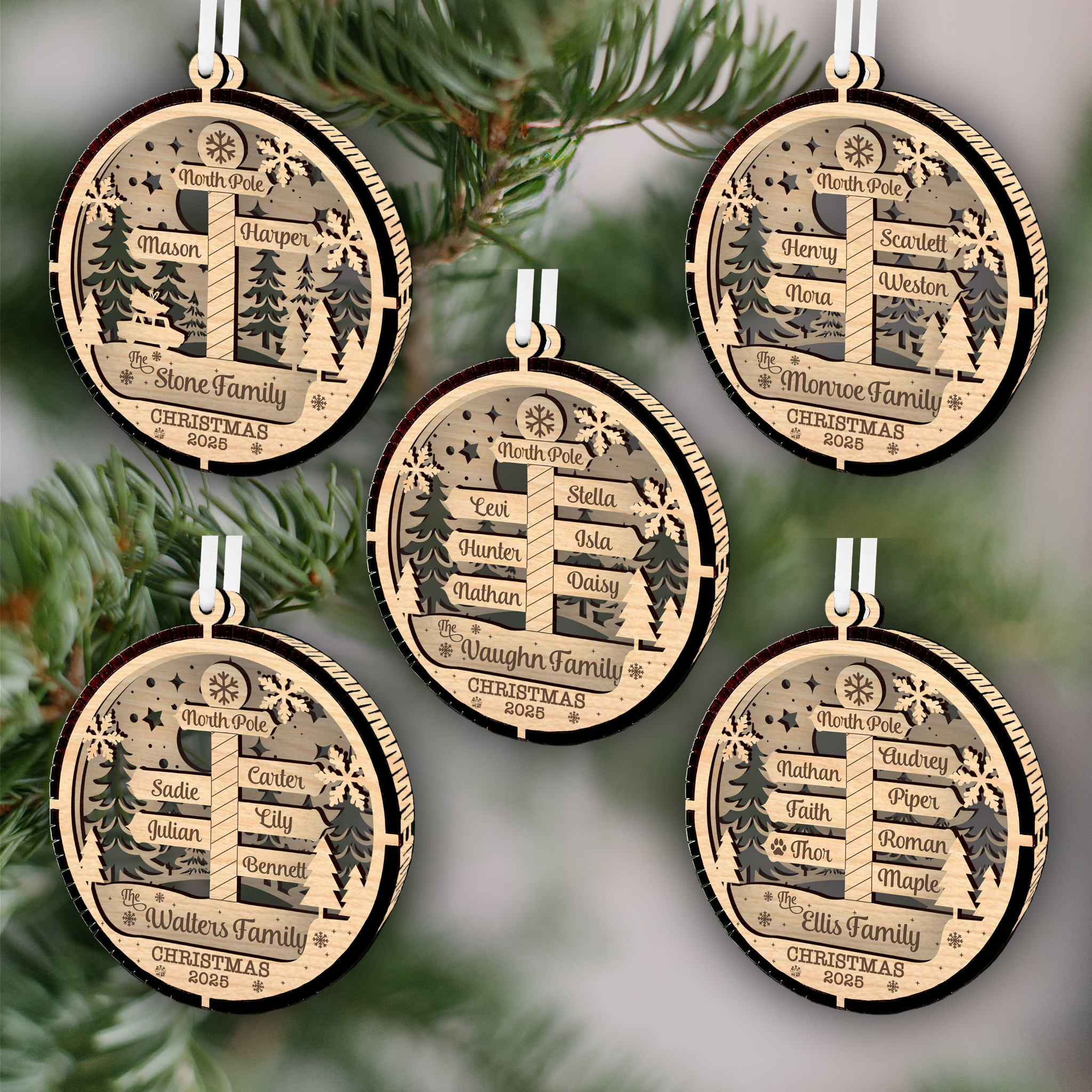 Family Name North Pole Ornament
