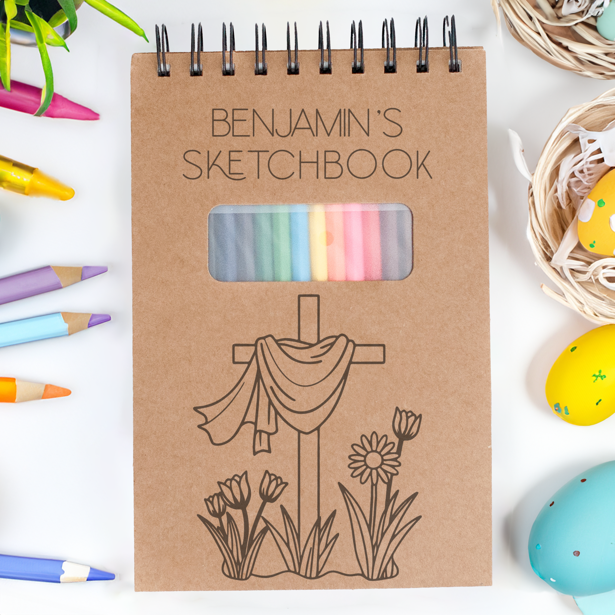 Easter Cross Sketchpads: Ideal for Easter Art, Christian Sketchbooks, and Faith-Based Creative Expressions