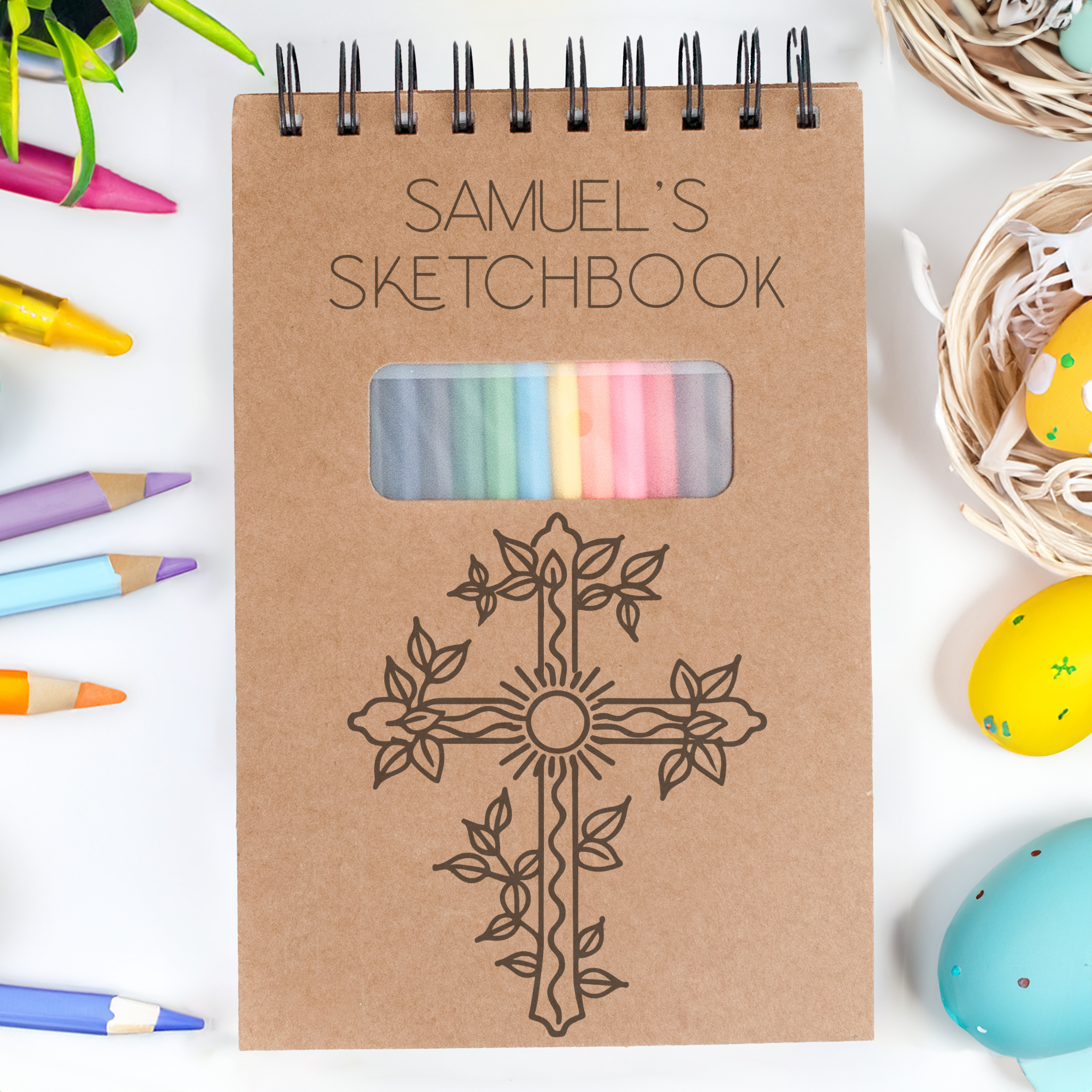 Easter Cross Sketchpads: Ideal for Easter Art, Christian Sketchbooks, and Faith-Based Creative Expressions