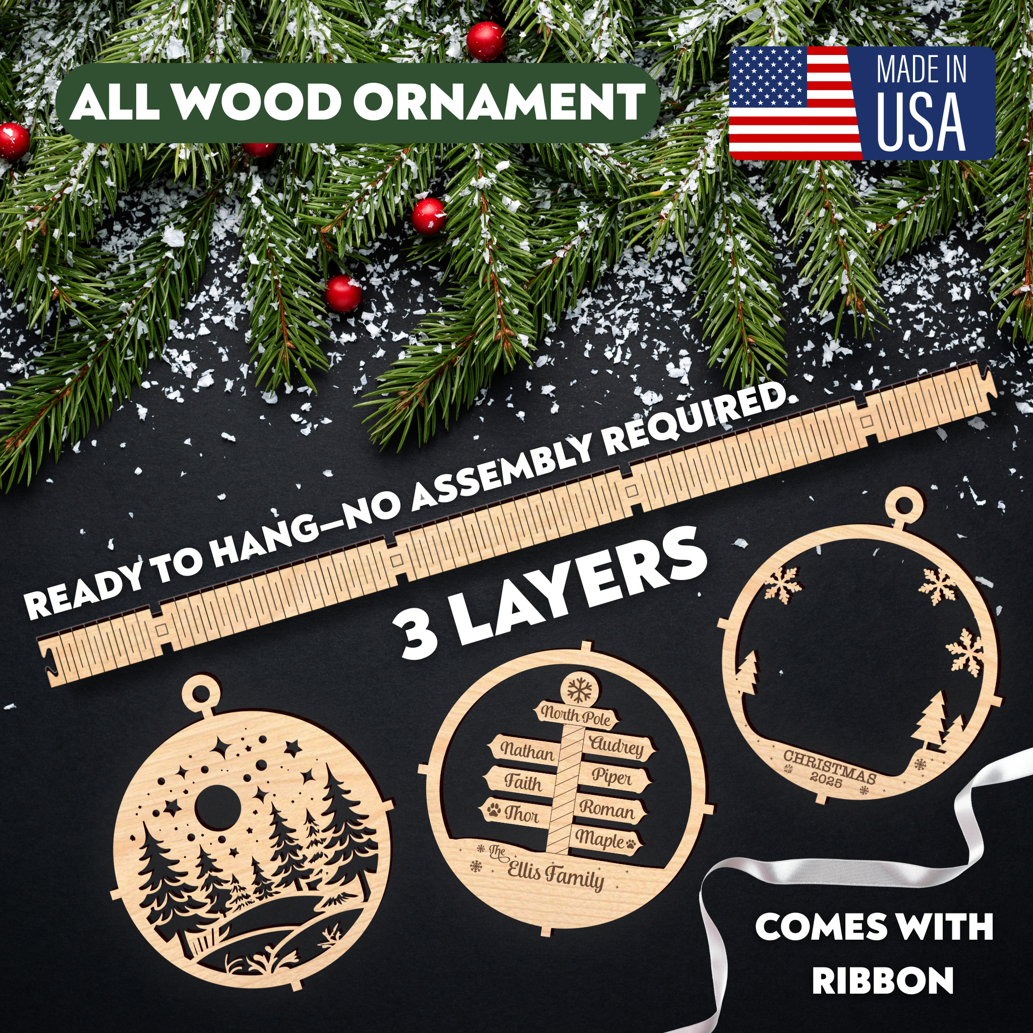 Family Name North Pole Ornament