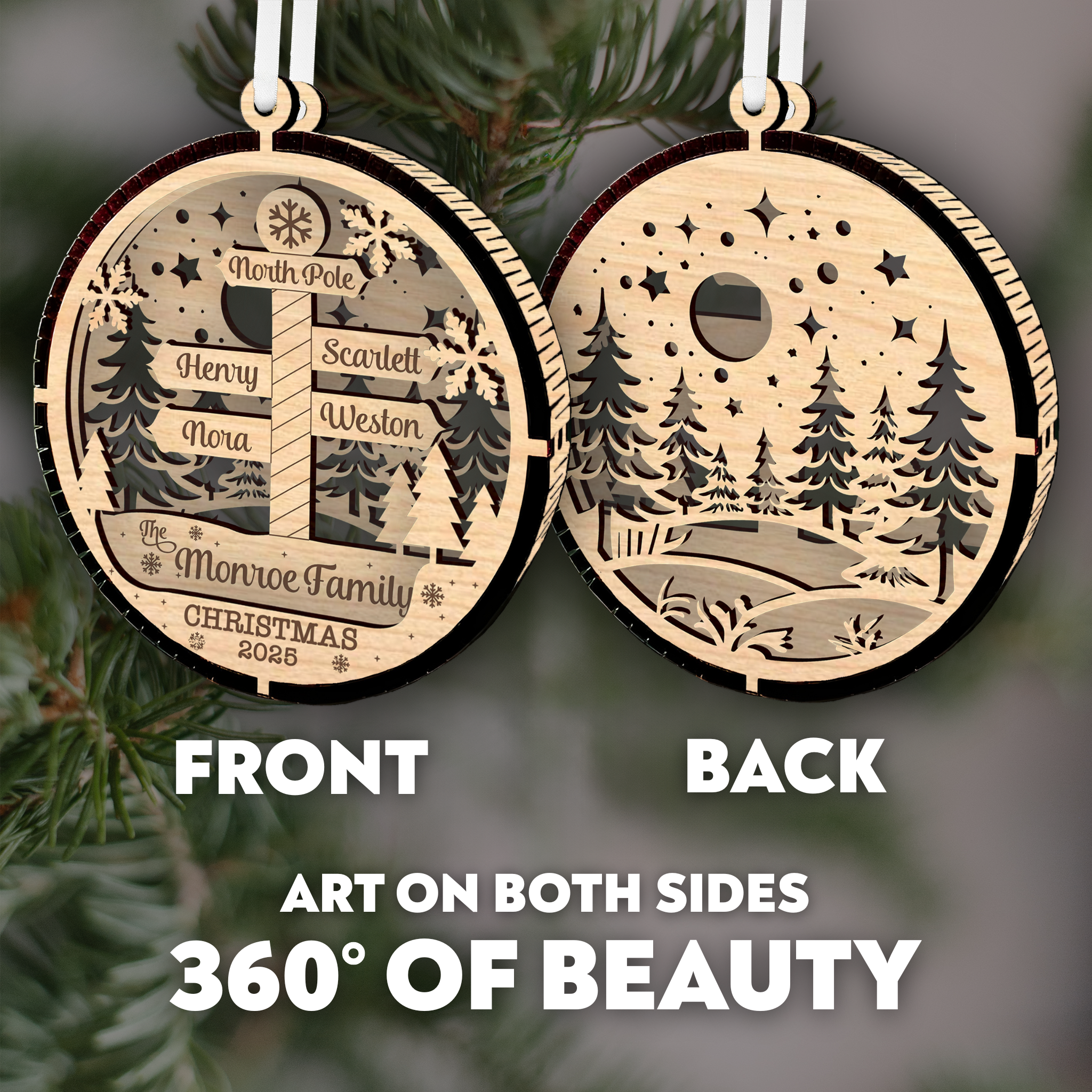 Family Name North Pole Ornament