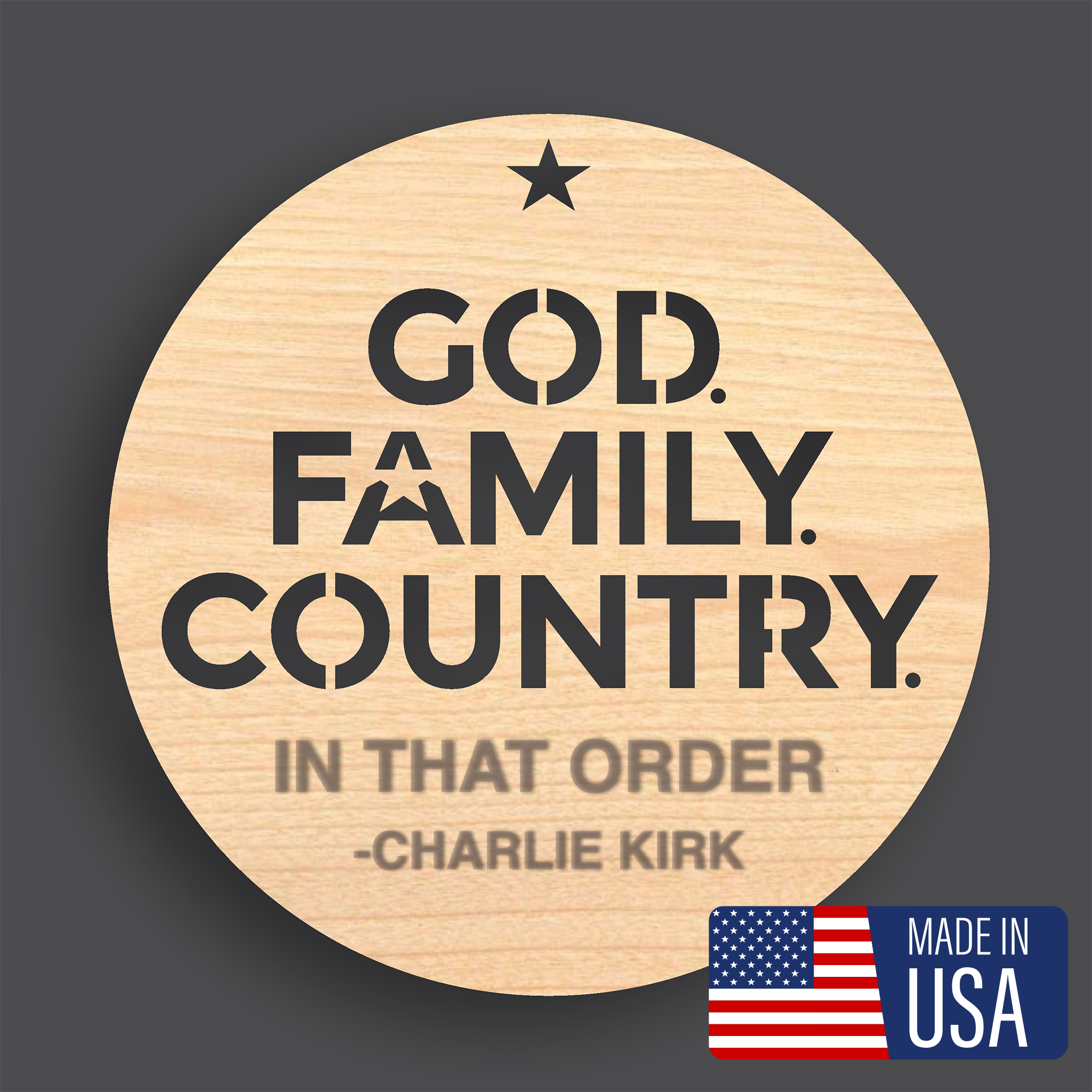 Honor & Light: “God, Family, Country” Charlie Kirk Tribute Ornament