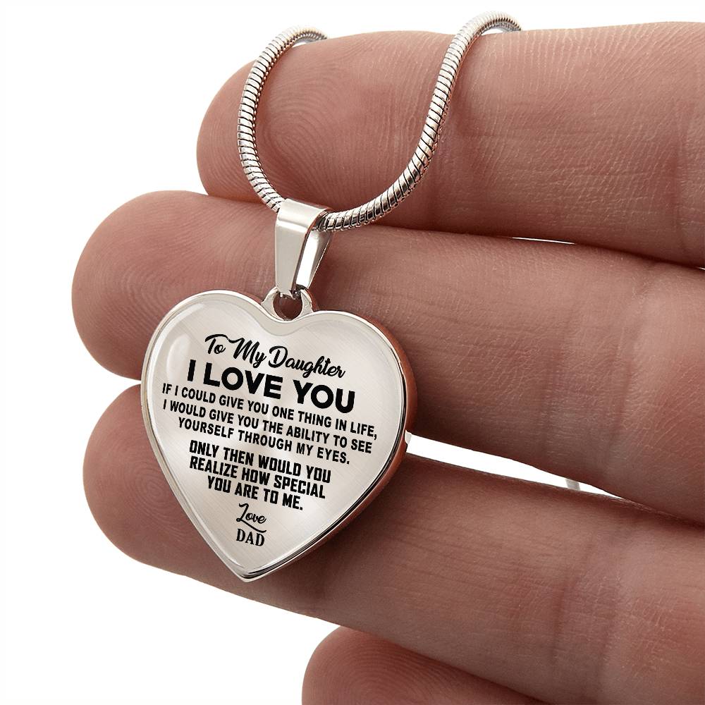 To My Daughter - I Love You - Heart Necklace - PRICE INCLUDES FREE SHIPPING