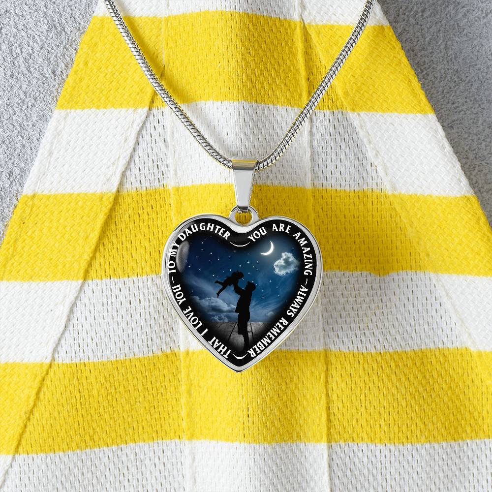 To My Daughter - You Are Amazing - Heart Necklace - PRICE INCLUDES FREE SHIPPING