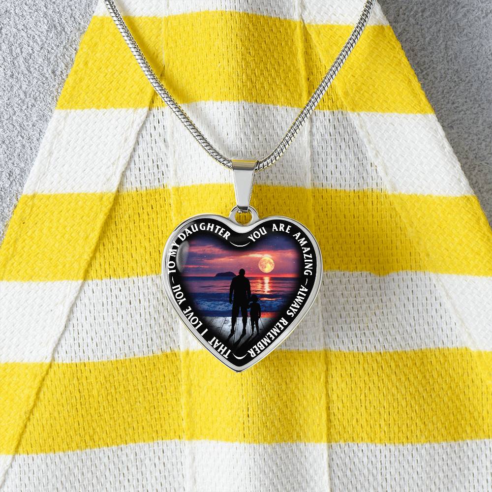 To My Daughter - You Are Amazing - Heart Necklace - PRICE INCLUDES FREE SHIPPING