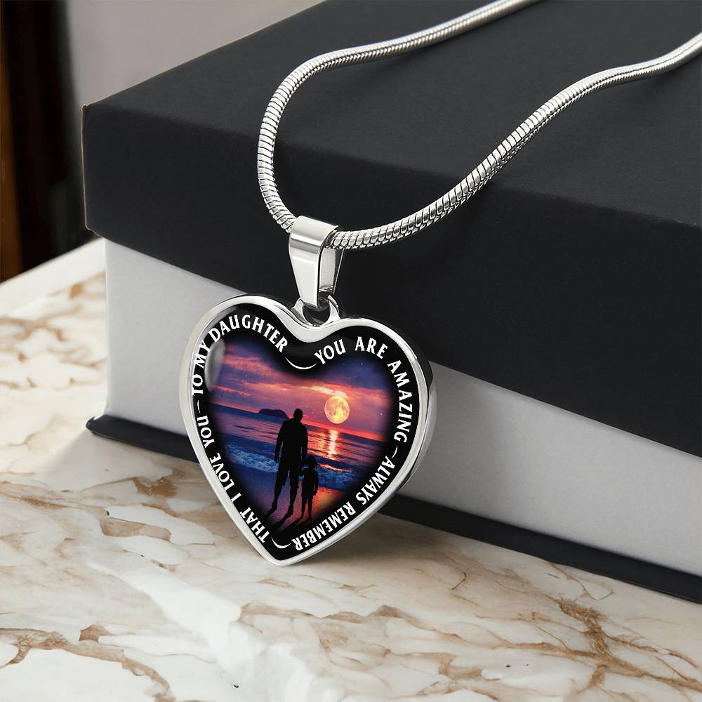 To My Daughter - You Are Amazing - Heart Necklace - PRICE INCLUDES FREE SHIPPING