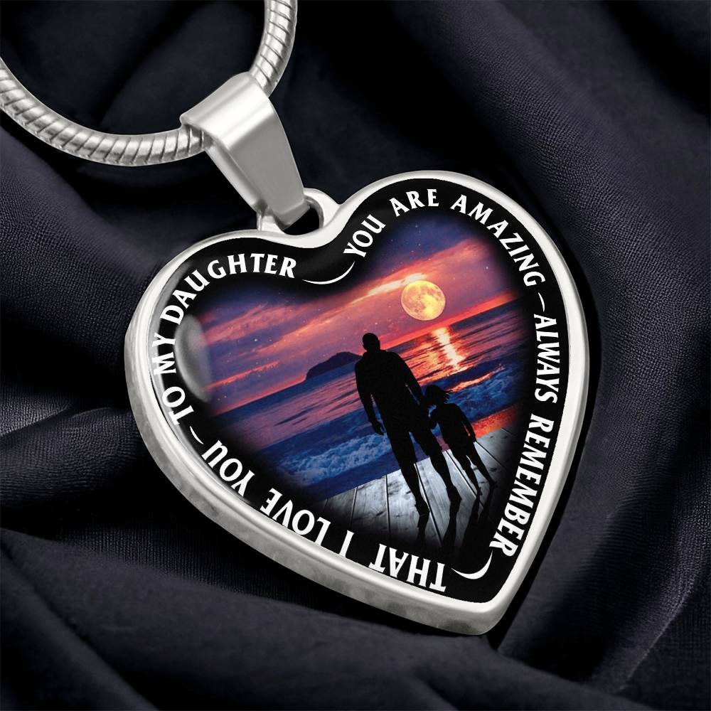 To My Daughter - You Are Amazing - Heart Necklace - PRICE INCLUDES FREE SHIPPING