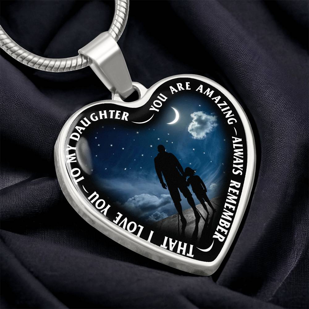 To My Daughter - You Are Amazing - Heart Necklace - PRICE INCLUDES FREE SHIPPING