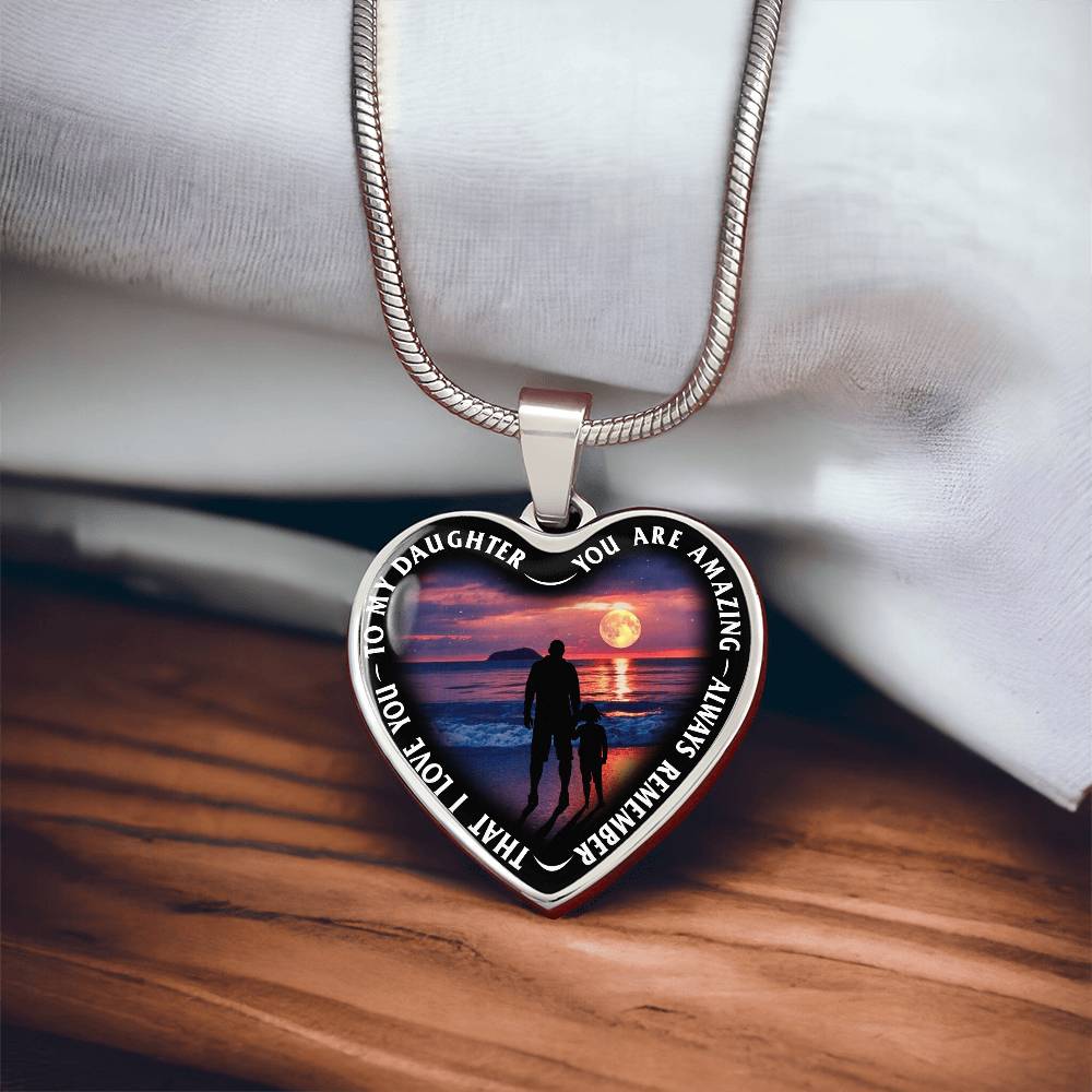 To My Daughter - You Are Amazing - Heart Necklace - PRICE INCLUDES FREE SHIPPING