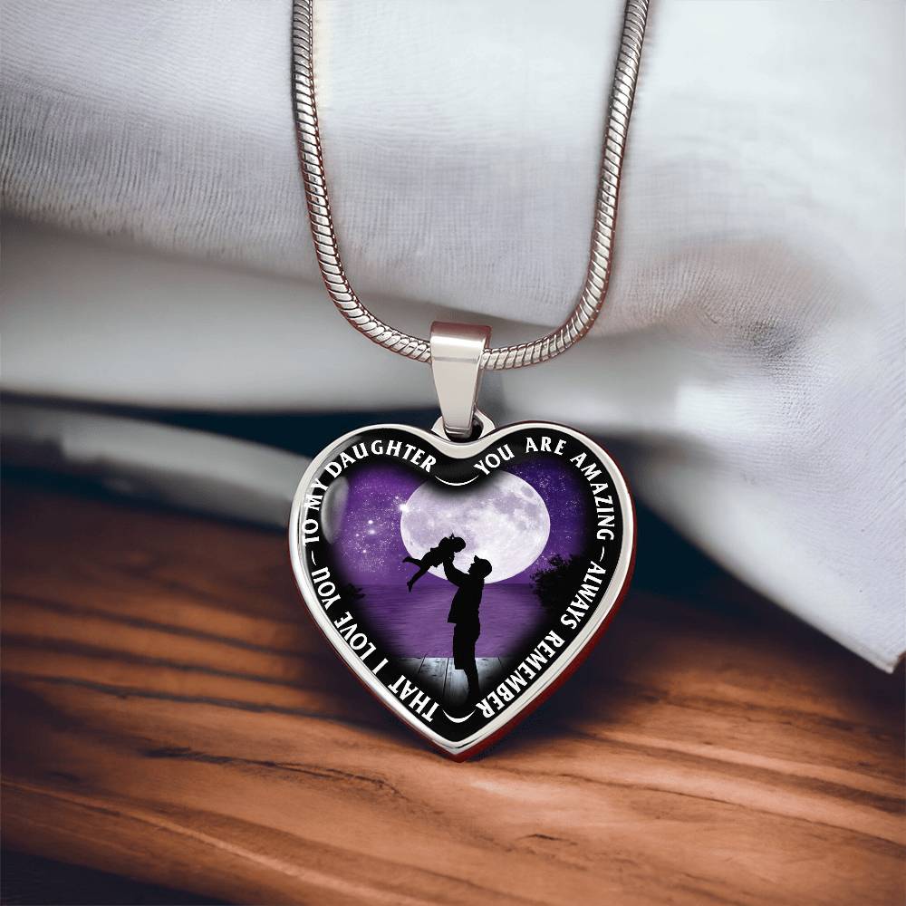 To My Daughter - You Are Amazing - Heart Necklace - PRICE INCLUDES FREE SHIPPING