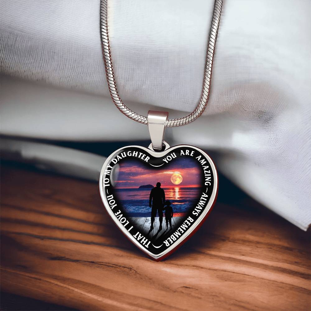 To My Daughter - You Are Amazing - Heart Necklace - PRICE INCLUDES FREE SHIPPING