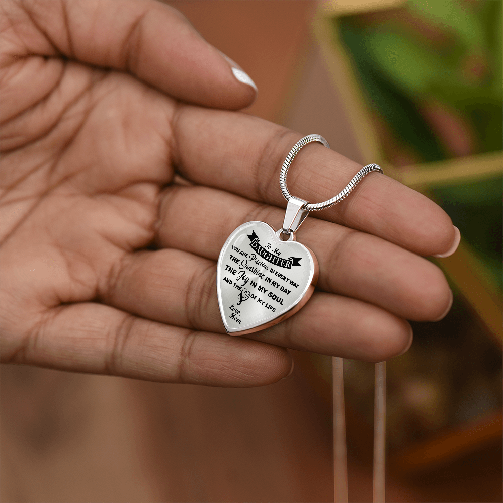 To My Daughter - You Are Precious - Heart Necklace - PRICE INCLUDES FREE SHIPPING