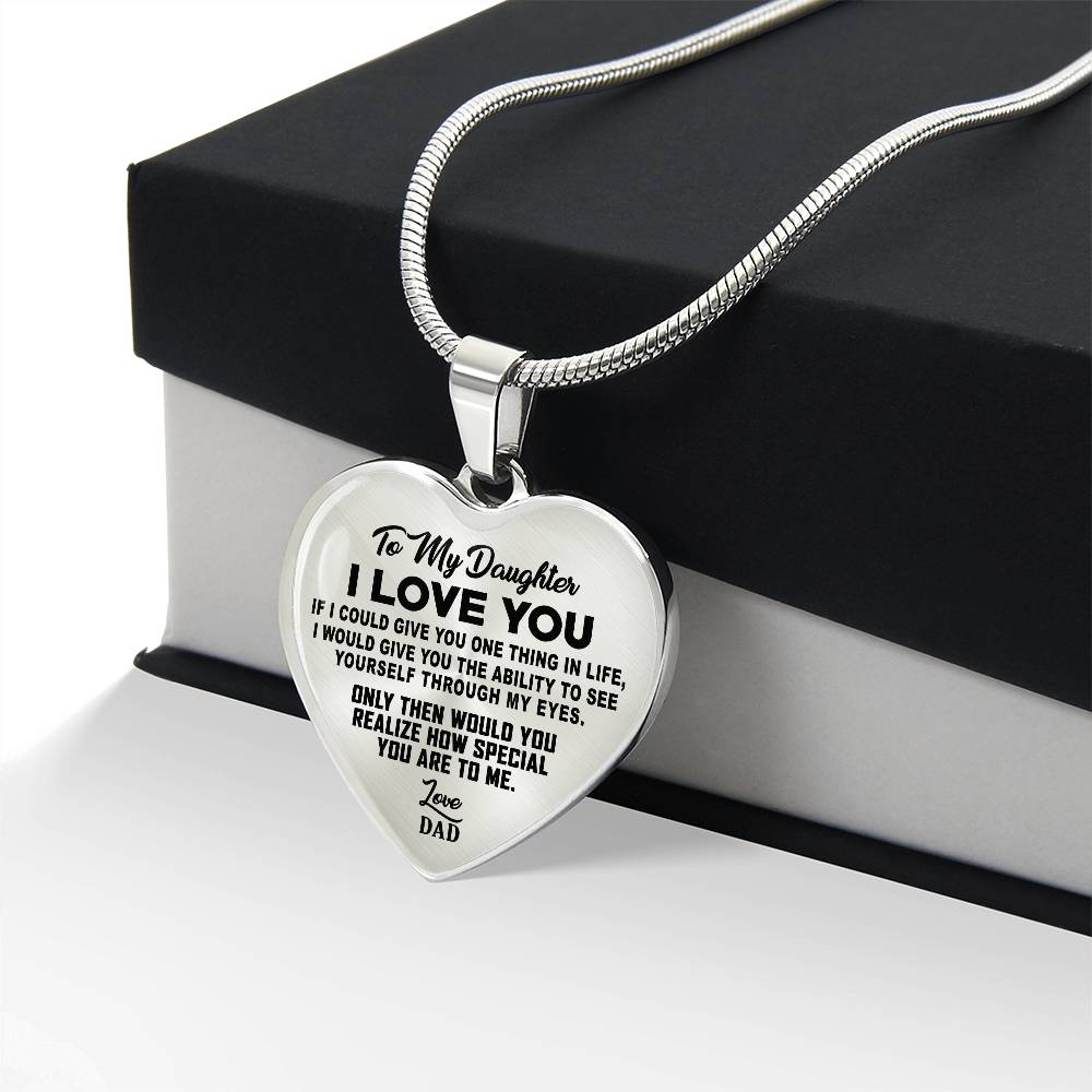 To My Daughter - I Love You - Heart Necklace - PRICE INCLUDES FREE SHIPPING