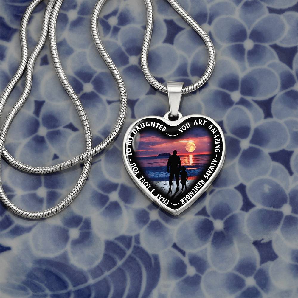 To My Daughter - You Are Amazing - Heart Necklace - PRICE INCLUDES FREE SHIPPING