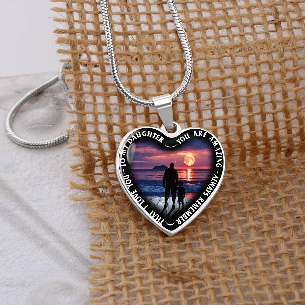 To My Daughter - You Are Amazing - Heart Necklace - PRICE INCLUDES FREE SHIPPING