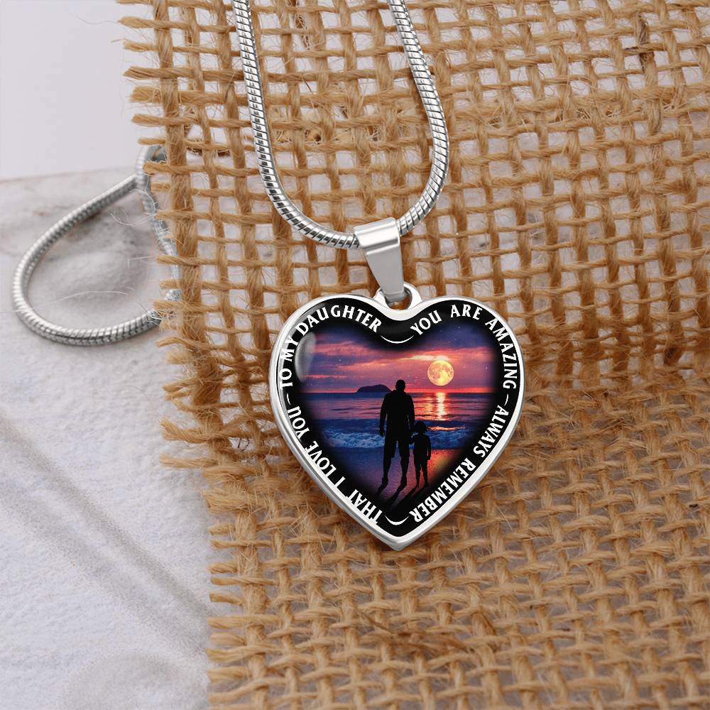 To My Daughter - You Are Amazing - Heart Necklace - PRICE INCLUDES FREE SHIPPING