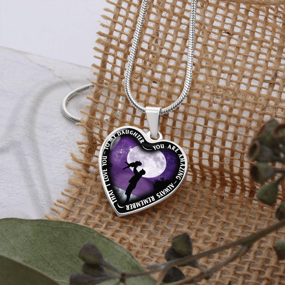 To My Daughter - You Are Amazing - Heart Necklace - PRICE INCLUDES FREE SHIPPING