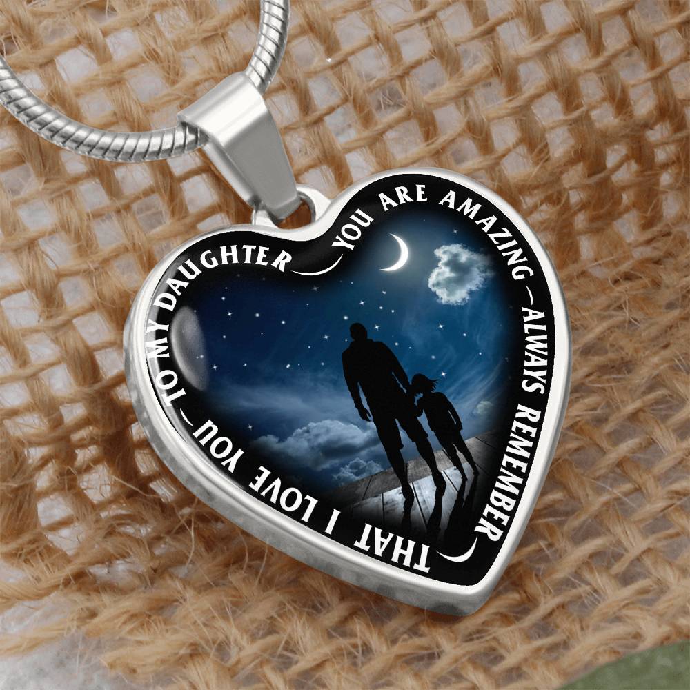 To My Daughter - You Are Amazing - Heart Necklace - PRICE INCLUDES FREE SHIPPING