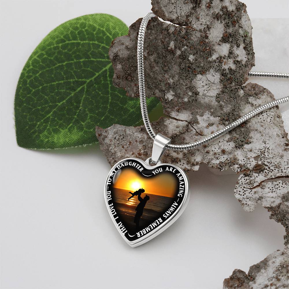 To My Daughter - You Are Amazing - Heart Necklace - PRICE INCLUDES FREE SHIPPING