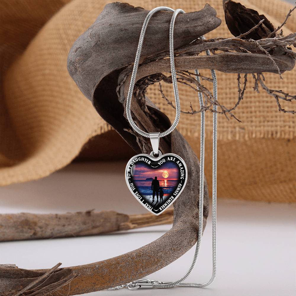 To My Daughter - You Are Amazing - Heart Necklace - PRICE INCLUDES FREE SHIPPING