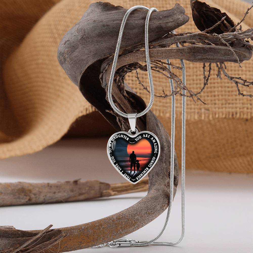 To My Daughter - You Are Amazing - Heart Necklace - PRICE INCLUDES FREE SHIPPING
