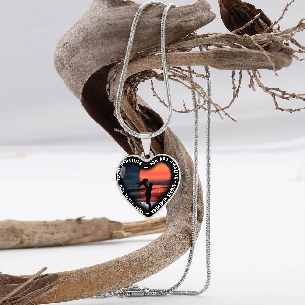 To My Daughter - You Are Amazing - Heart Necklace - PRICE INCLUDES FREE SHIPPING