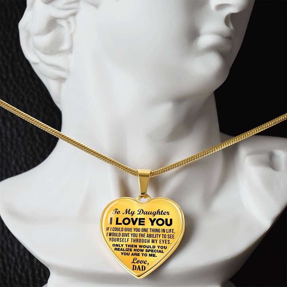 To My Daughter - I Love You - Heart Necklace - PRICE INCLUDES FREE SHIPPING