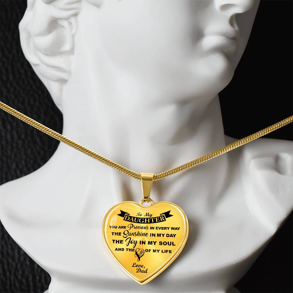 To My Daughter - You Are Precious - Heart Necklace - PRICE INCLUDES FREE SHIPPING