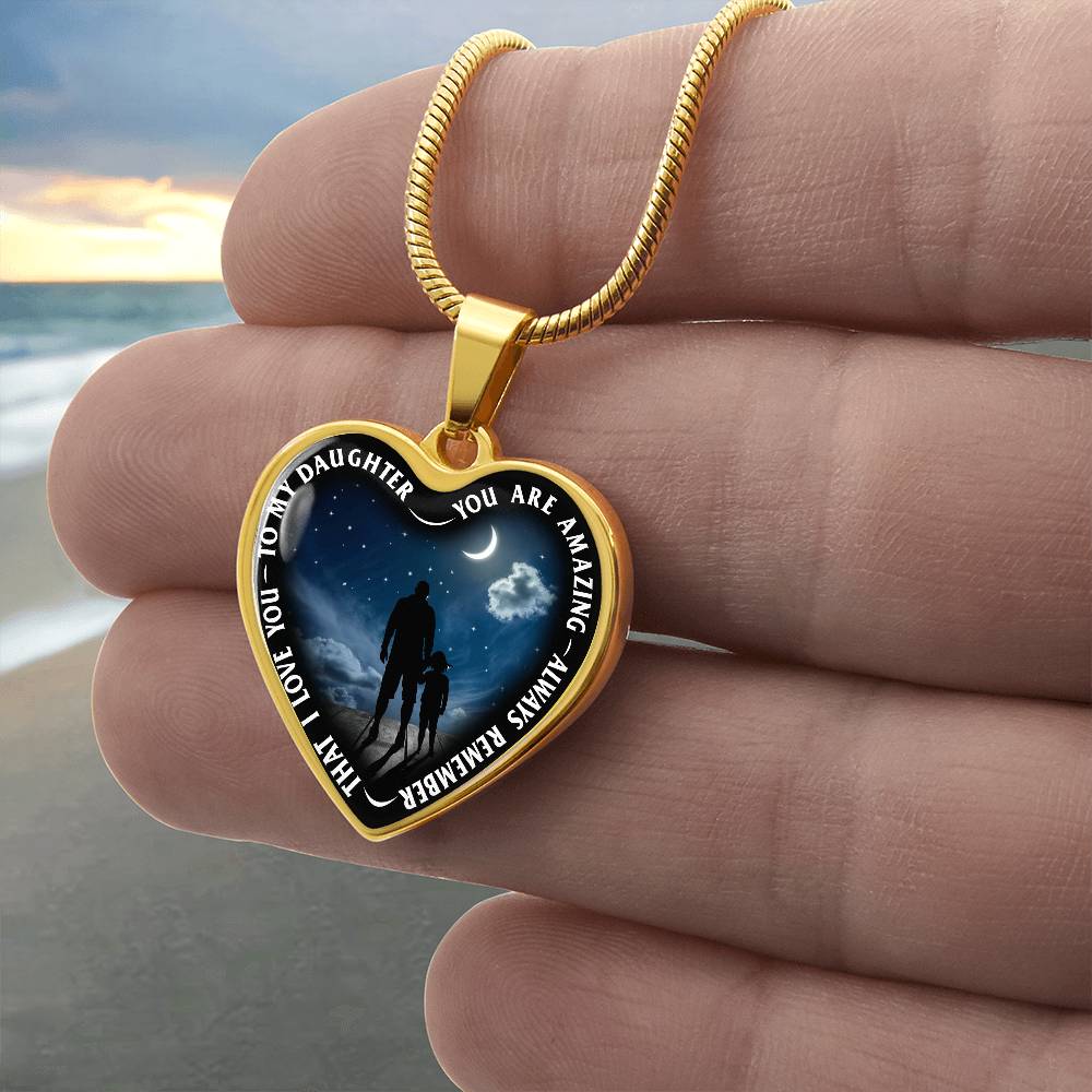 To My Daughter - You Are Amazing - Heart Necklace - PRICE INCLUDES FREE SHIPPING