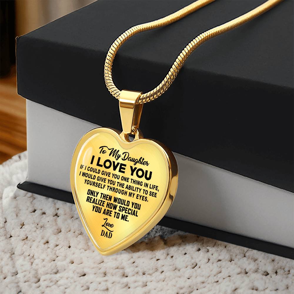 To My Daughter - I Love You - Heart Necklace - PRICE INCLUDES FREE SHIPPING