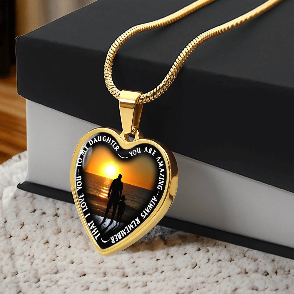 To My Daughter - You Are Amazing - Heart Necklace - PRICE INCLUDES FREE SHIPPING