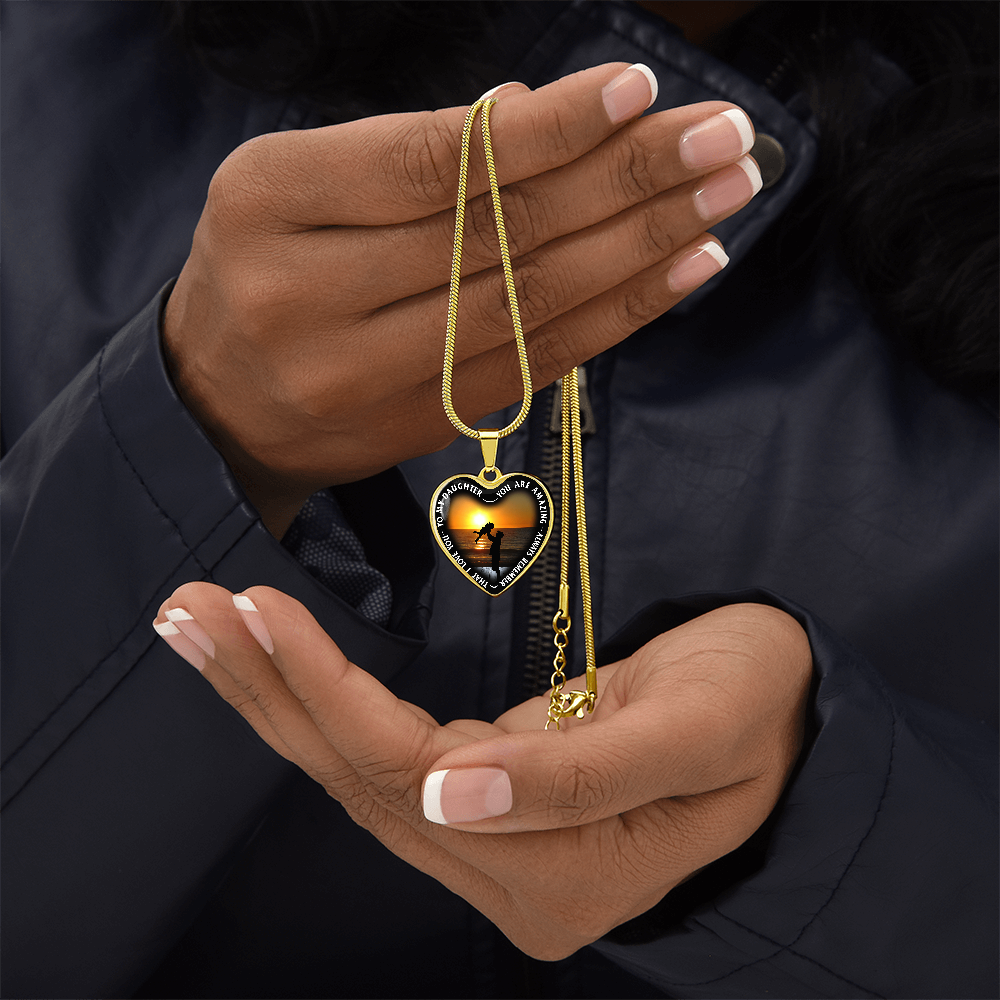 To My Daughter - You Are Amazing - Heart Necklace - PRICE INCLUDES FREE SHIPPING