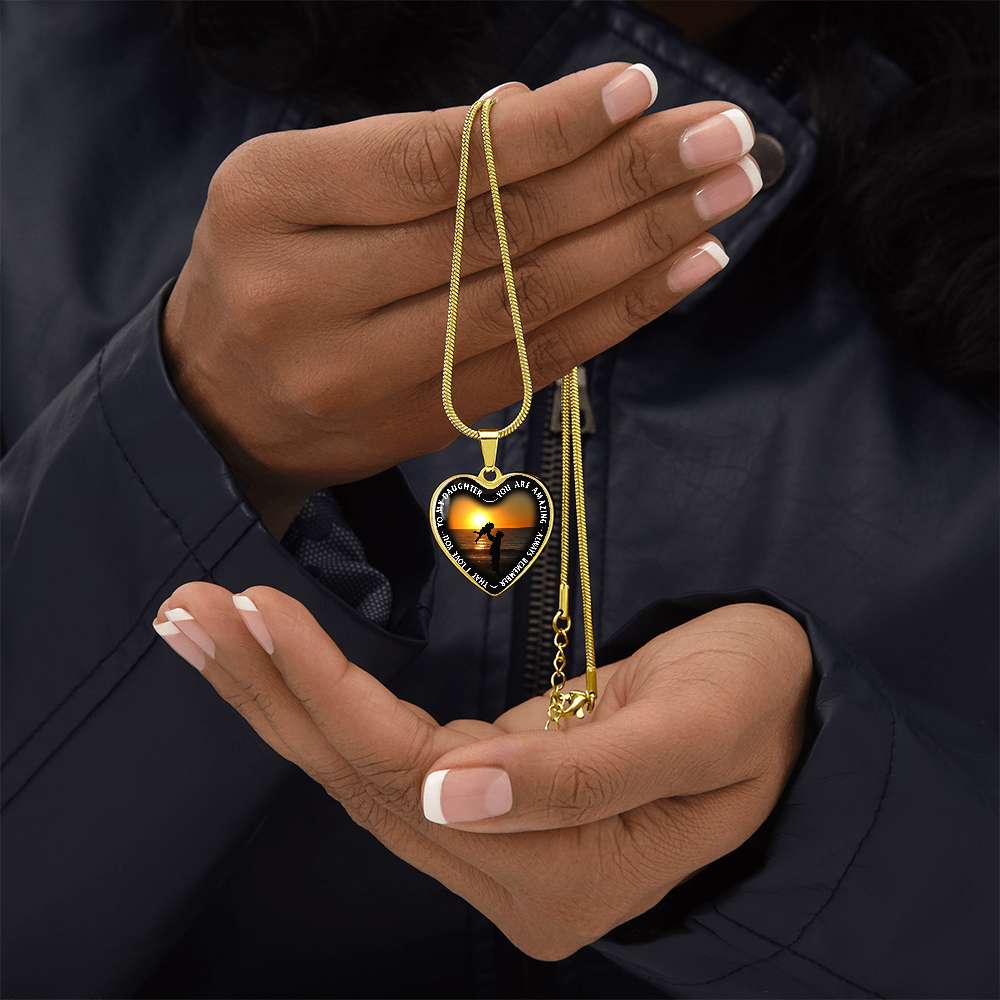 To My Daughter - You Are Amazing - Heart Necklace - PRICE INCLUDES FREE SHIPPING