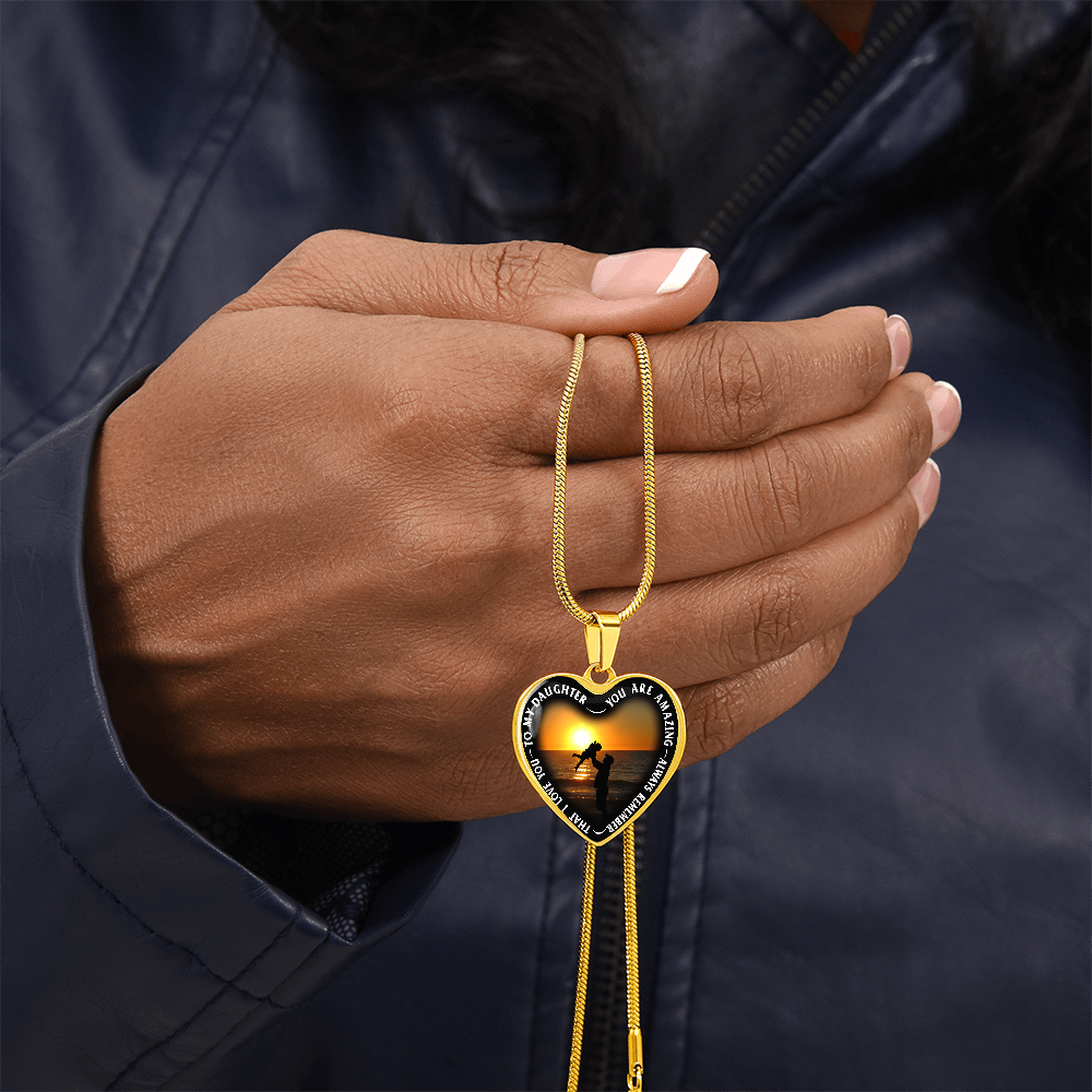 To My Daughter - You Are Amazing - Heart Necklace - PRICE INCLUDES FREE SHIPPING