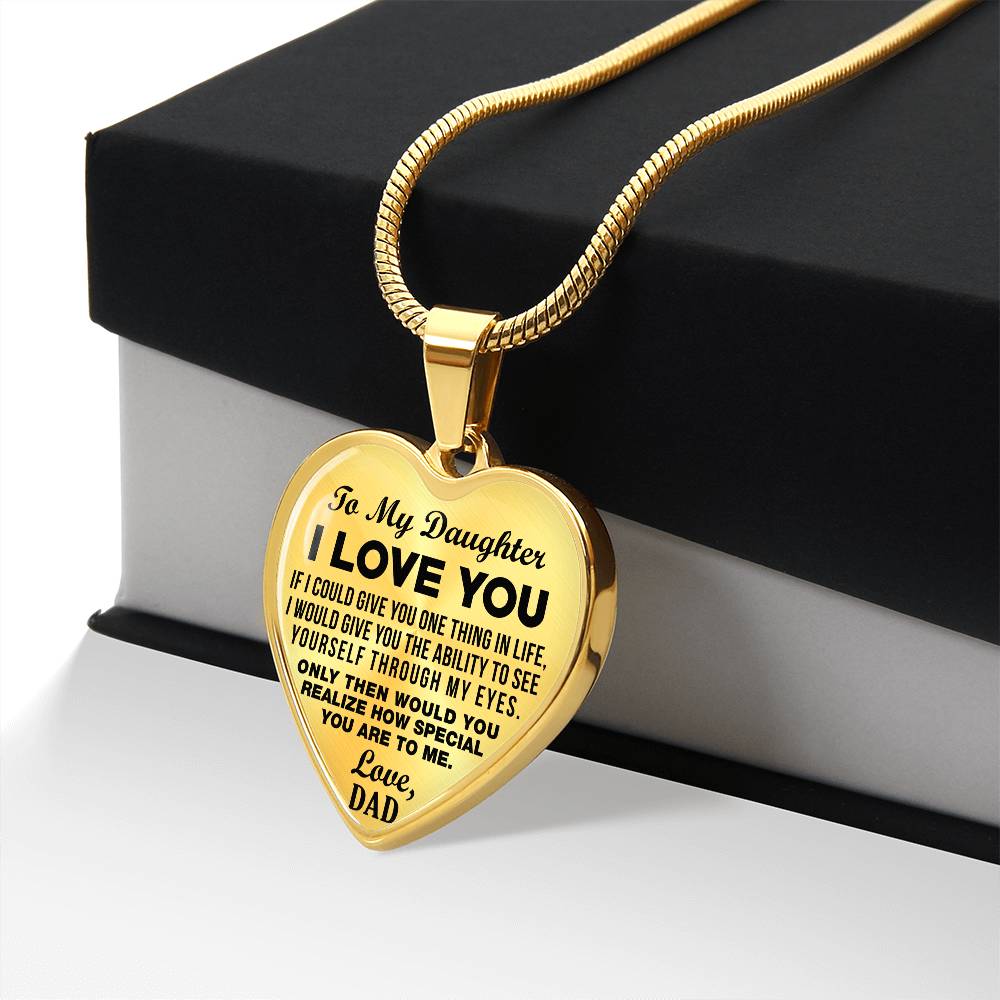 To My Daughter - I Love You - Heart Necklace - PRICE INCLUDES FREE SHIPPING