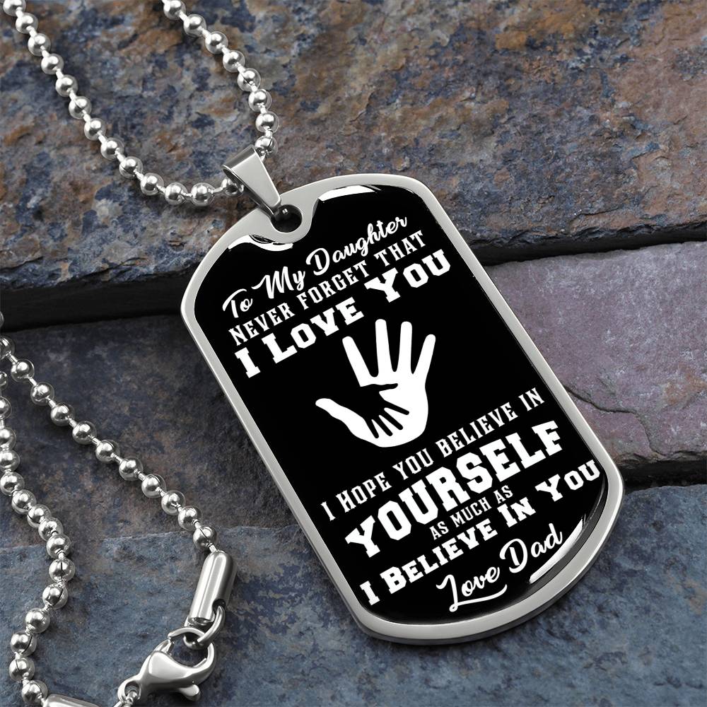 To My Son - Never Forget That I Love You - Hands - Dog Tag Necklace