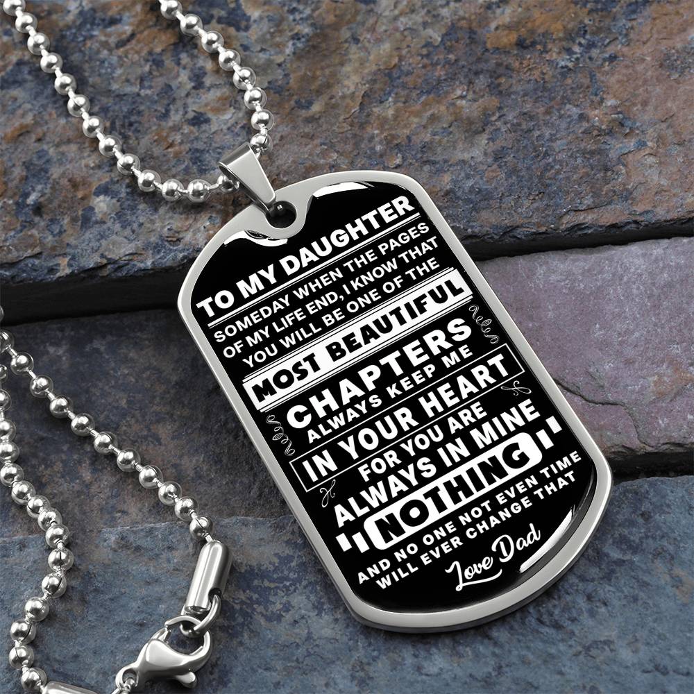 To My Daughter - Always Keep Me In Your Heart - Dog Tag Necklace