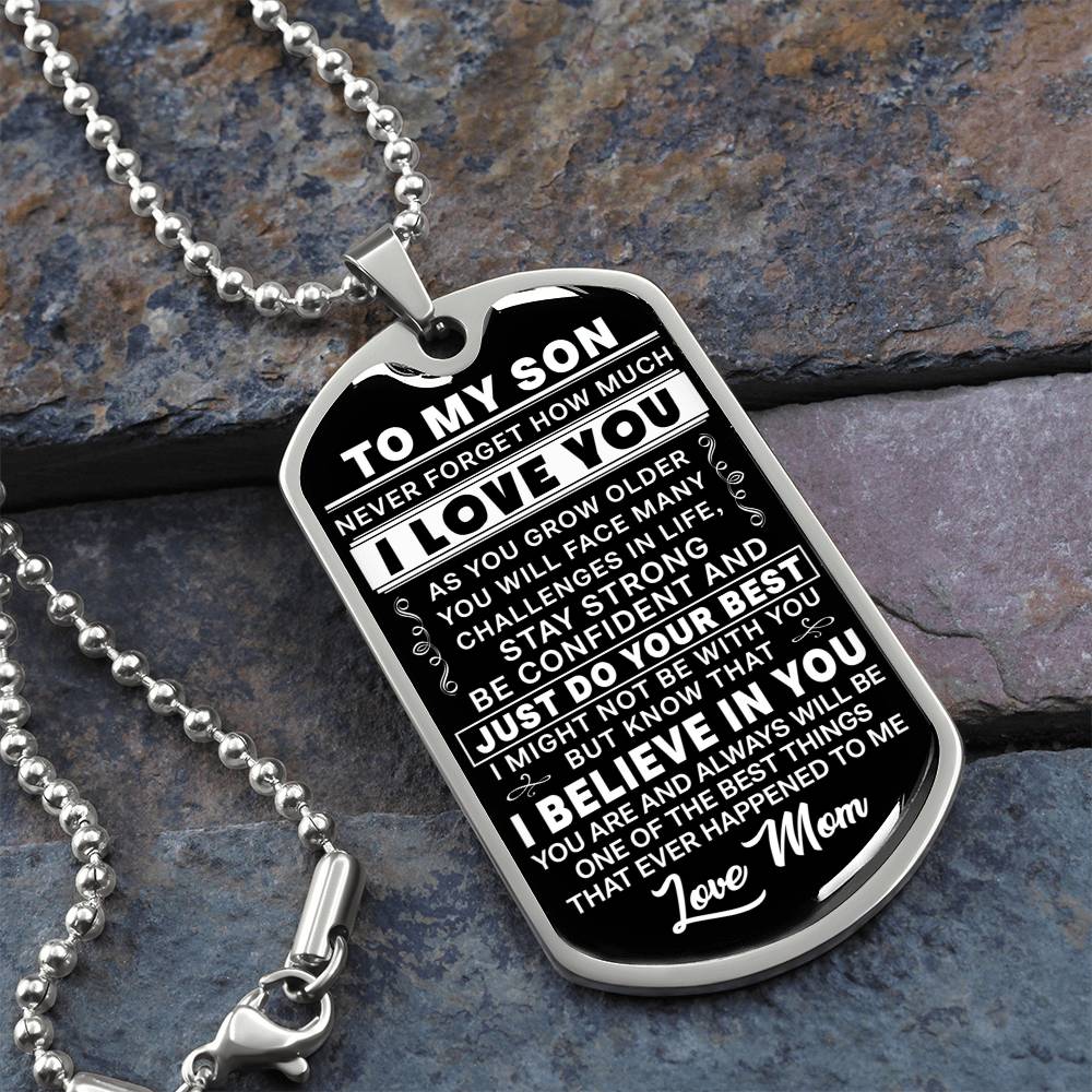 To My Son - Be Confident And Just Do Your Best - Dog Tag Necklace