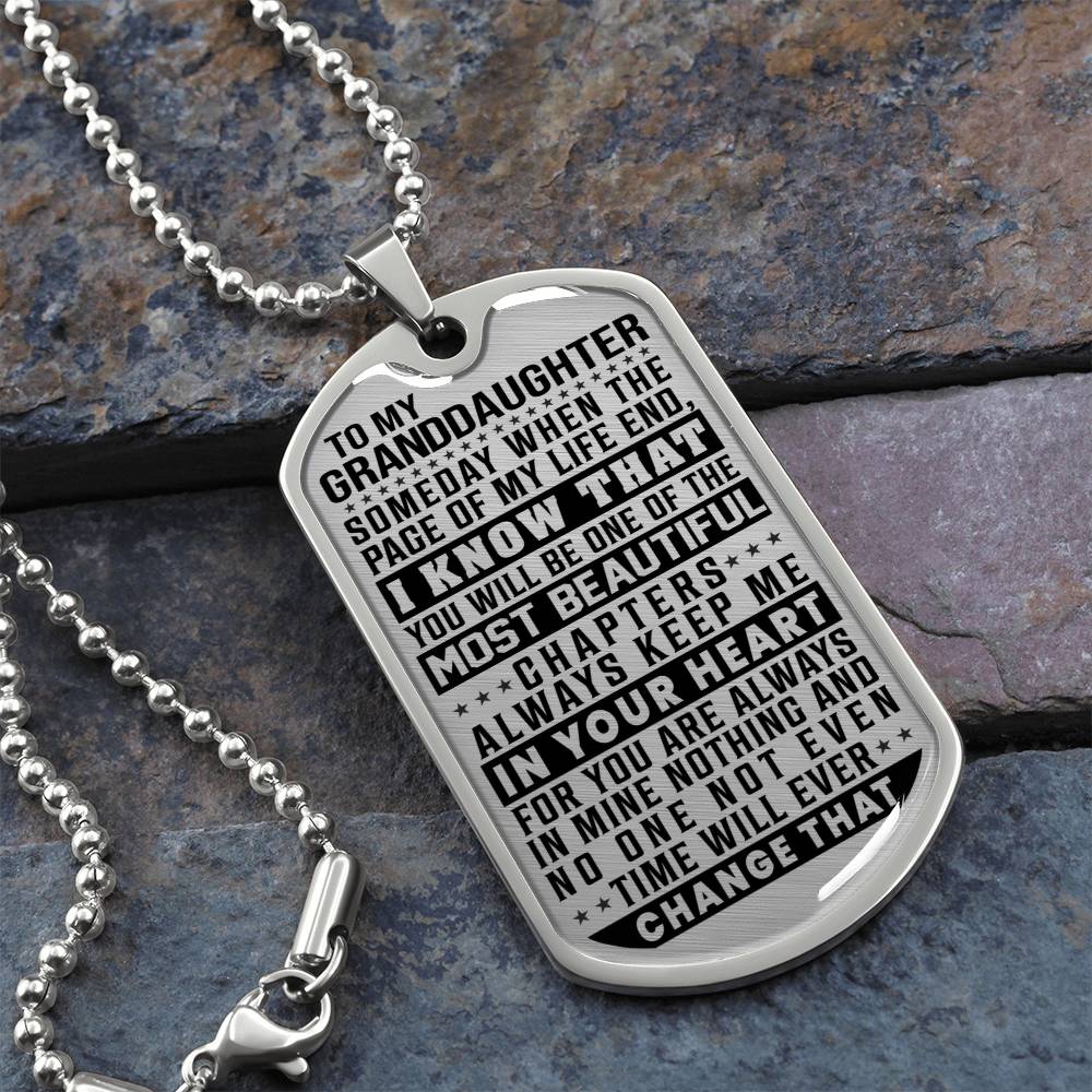 To My Granddaughter - Always Keep Me In Your Heart - Dog Tag Necklace