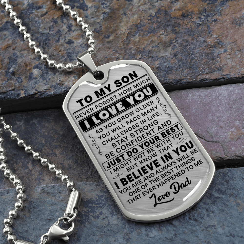 To My Son - As You Grow Older - Love Dad - Transparent Black Text