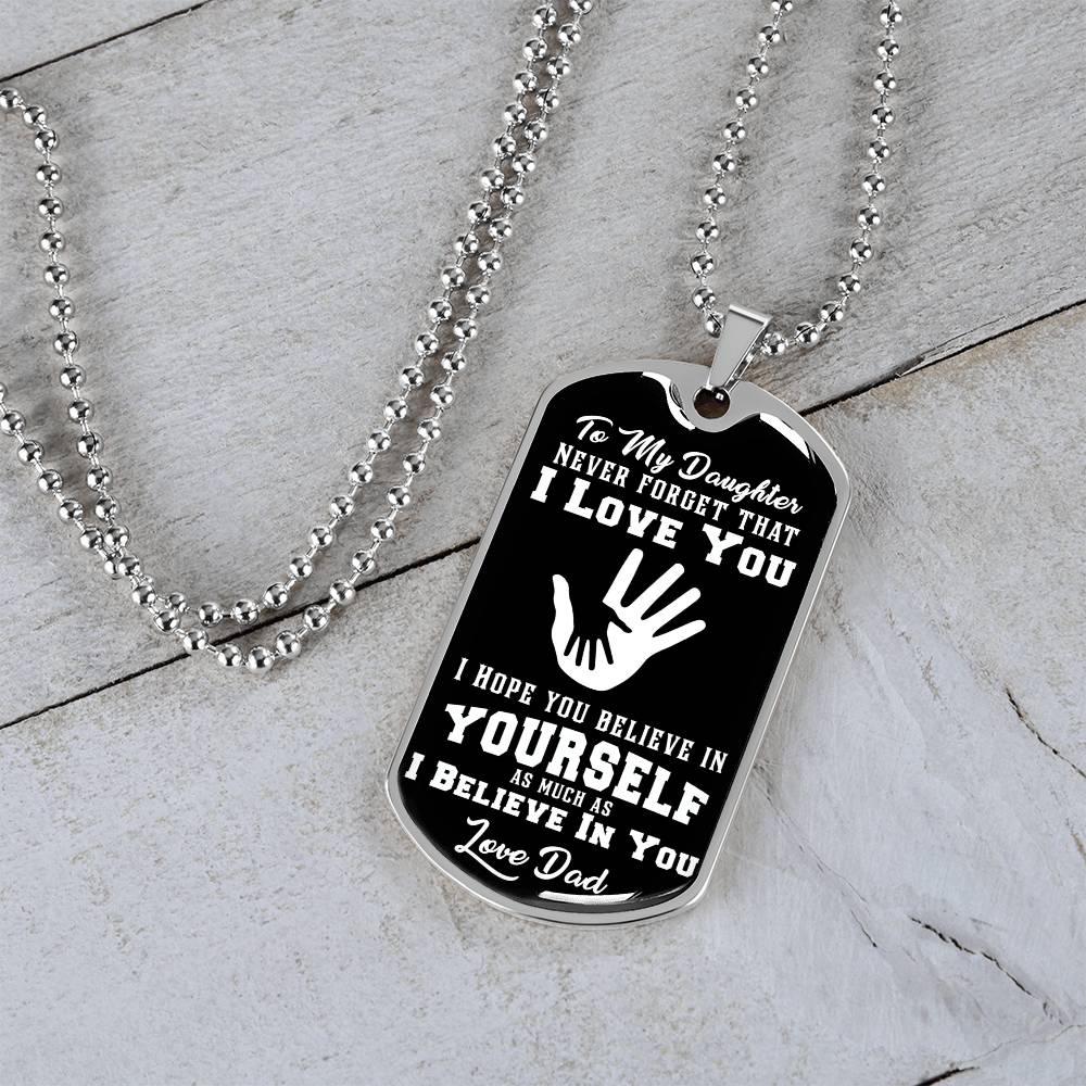 To My Son - Never Forget That I Love You - Hands - Dog Tag Necklace