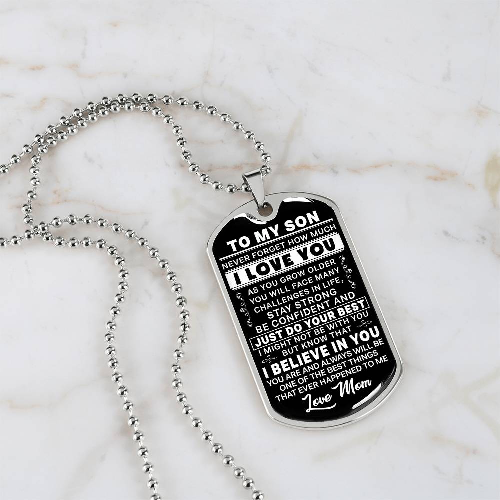 To My Son - Be Confident And Just Do Your Best - Dog Tag Necklace