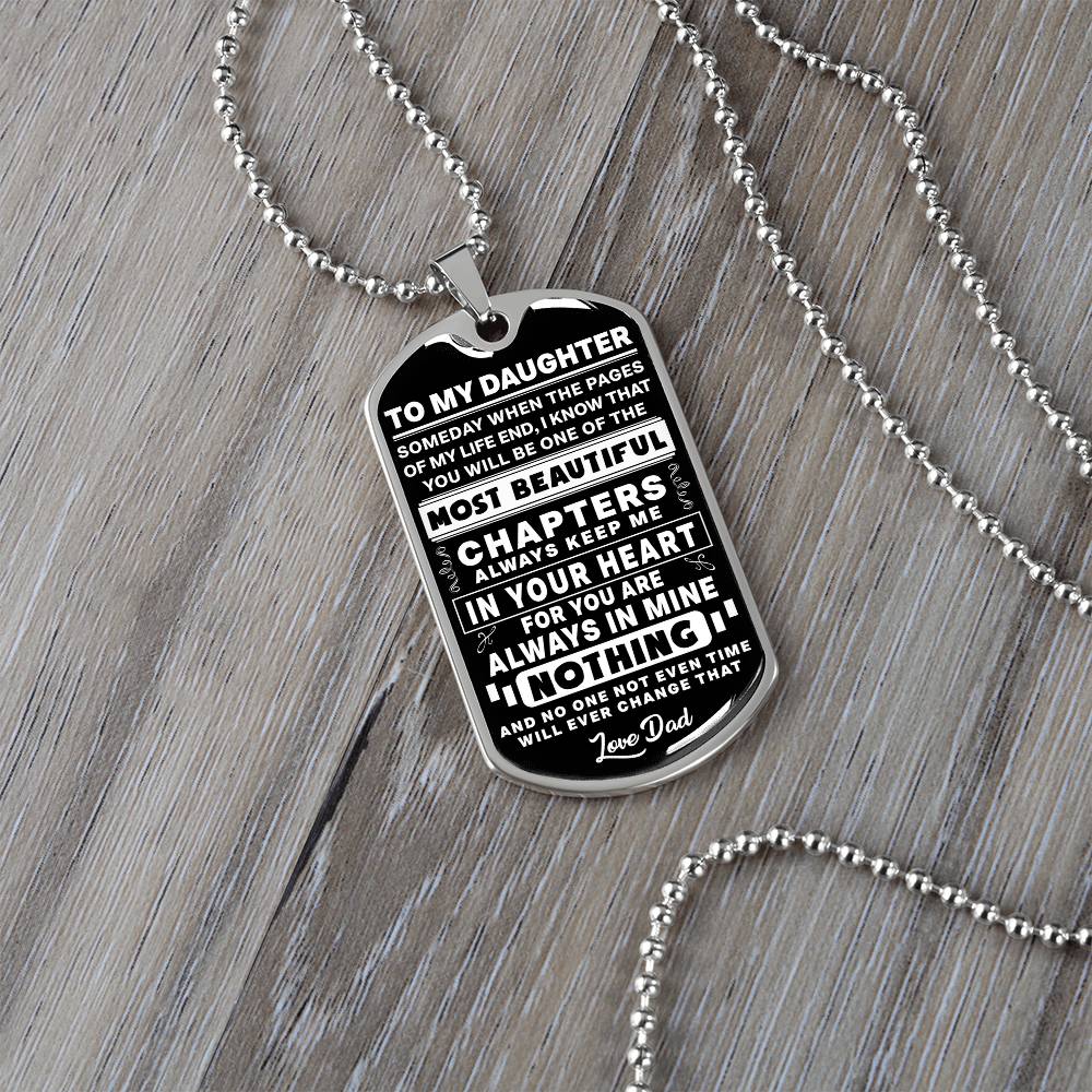 To My Daughter - Always Keep Me In Your Heart - Dog Tag Necklace