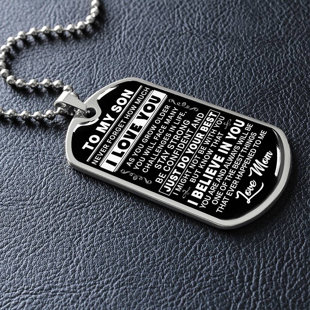 To My Son - Be Confident And Just Do Your Best - Dog Tag Necklace