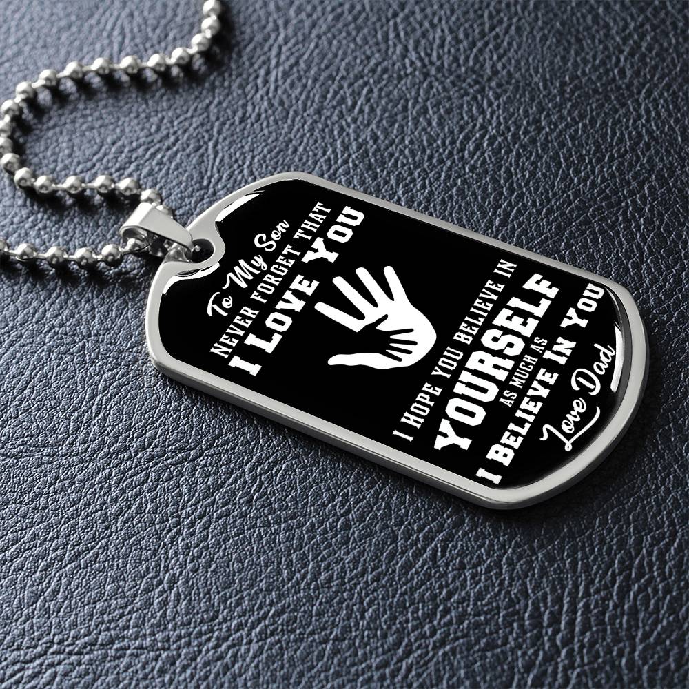 To My Daughter - Never Forget That I Love You - Hands - Dog Tag Necklace