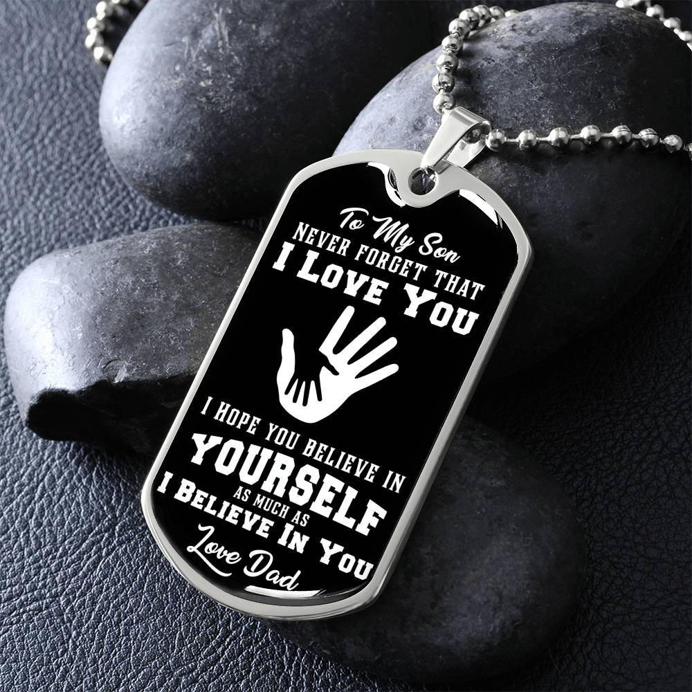 To My Daughter - Never Forget That I Love You - Hands - Dog Tag Necklace