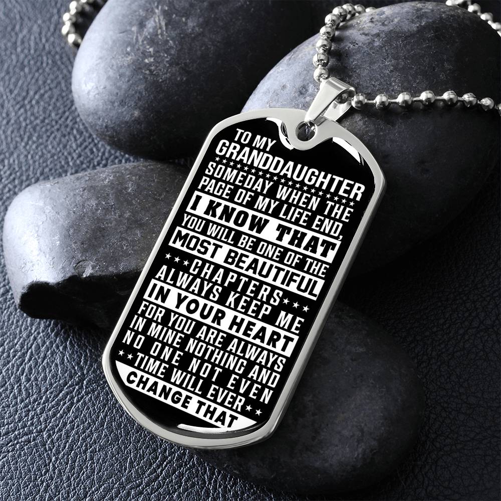 To My Granddaughter - Always Keep Me In Your Heart - Dog Tag Necklace