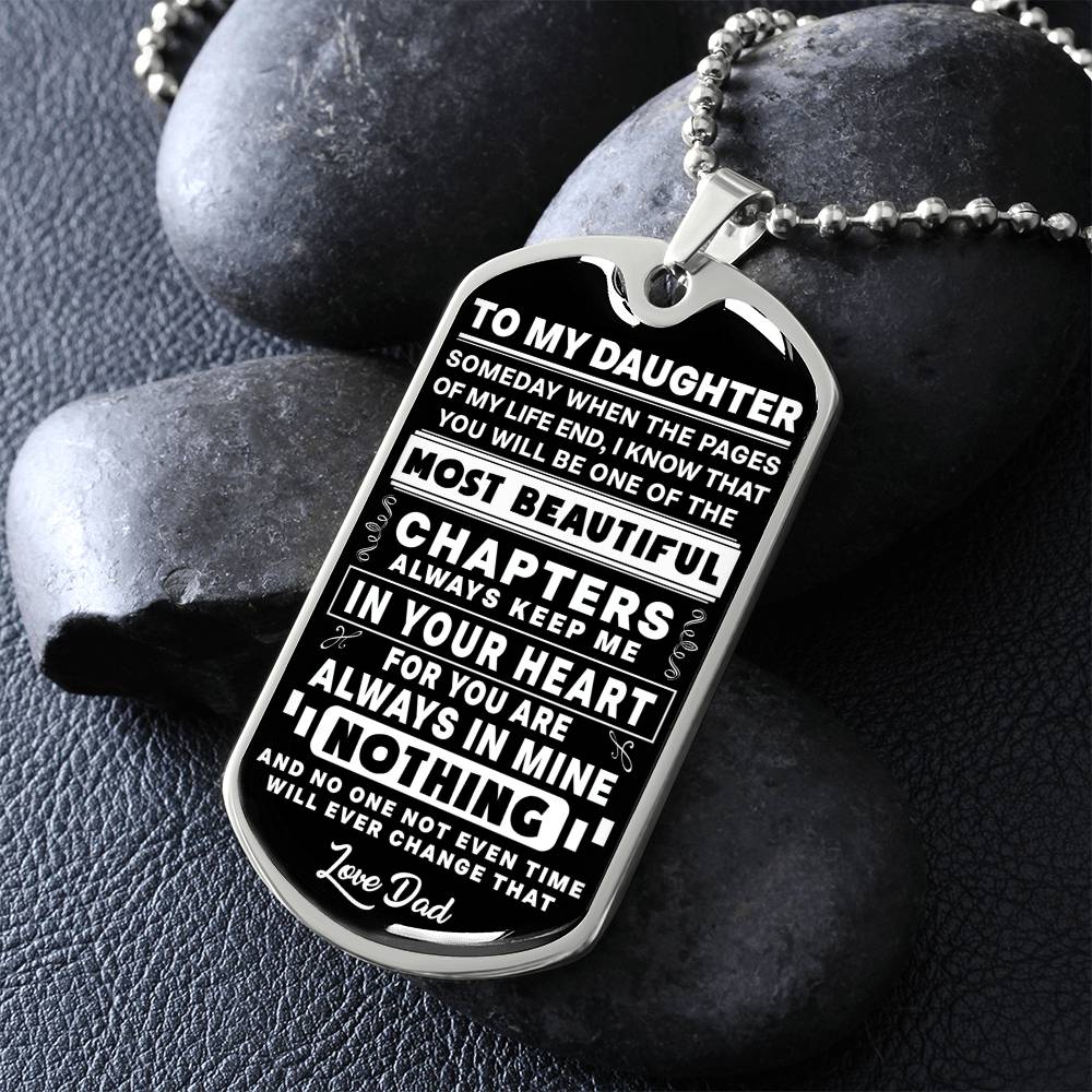 To My Daughter - Always Keep Me In Your Heart - Dog Tag Necklace