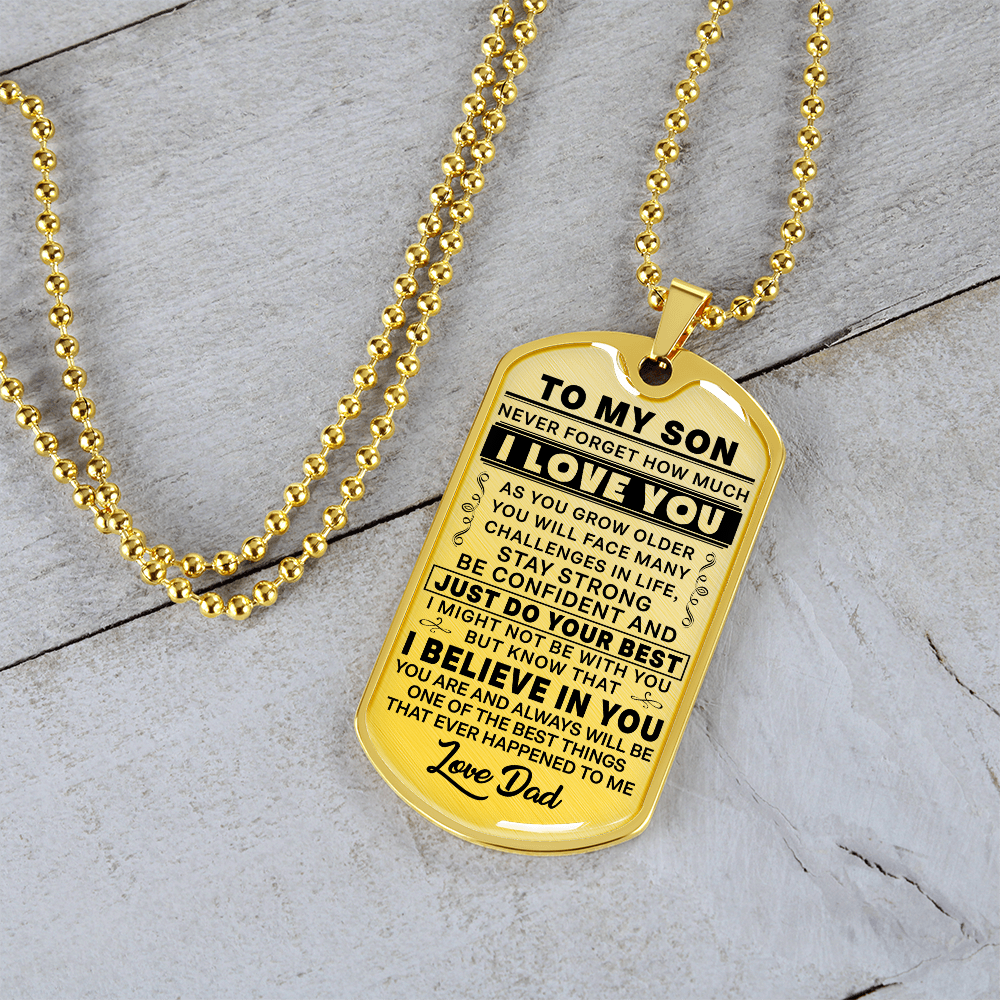 To My Son - As You Grow Older - Love Dad - Transparent Black Text