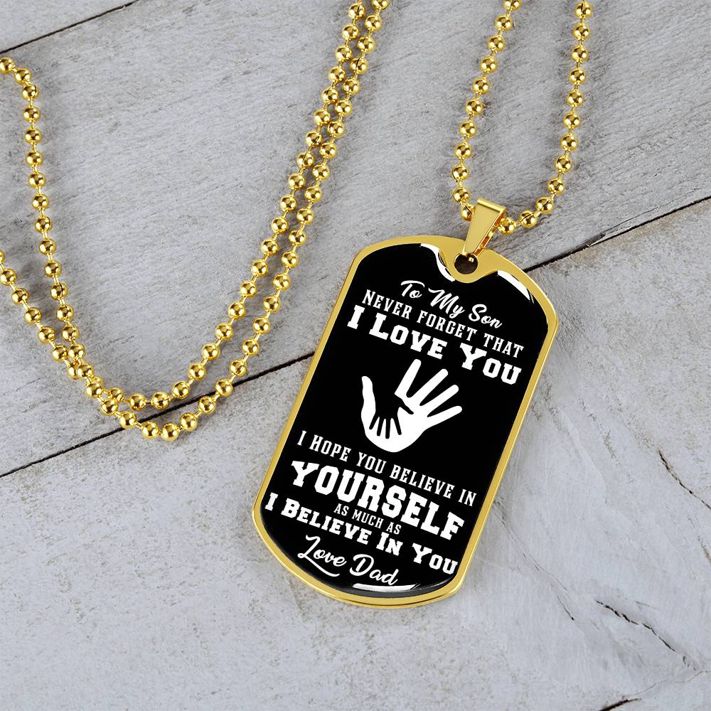 To My Daughter - Never Forget That I Love You - Hands - Dog Tag Necklace